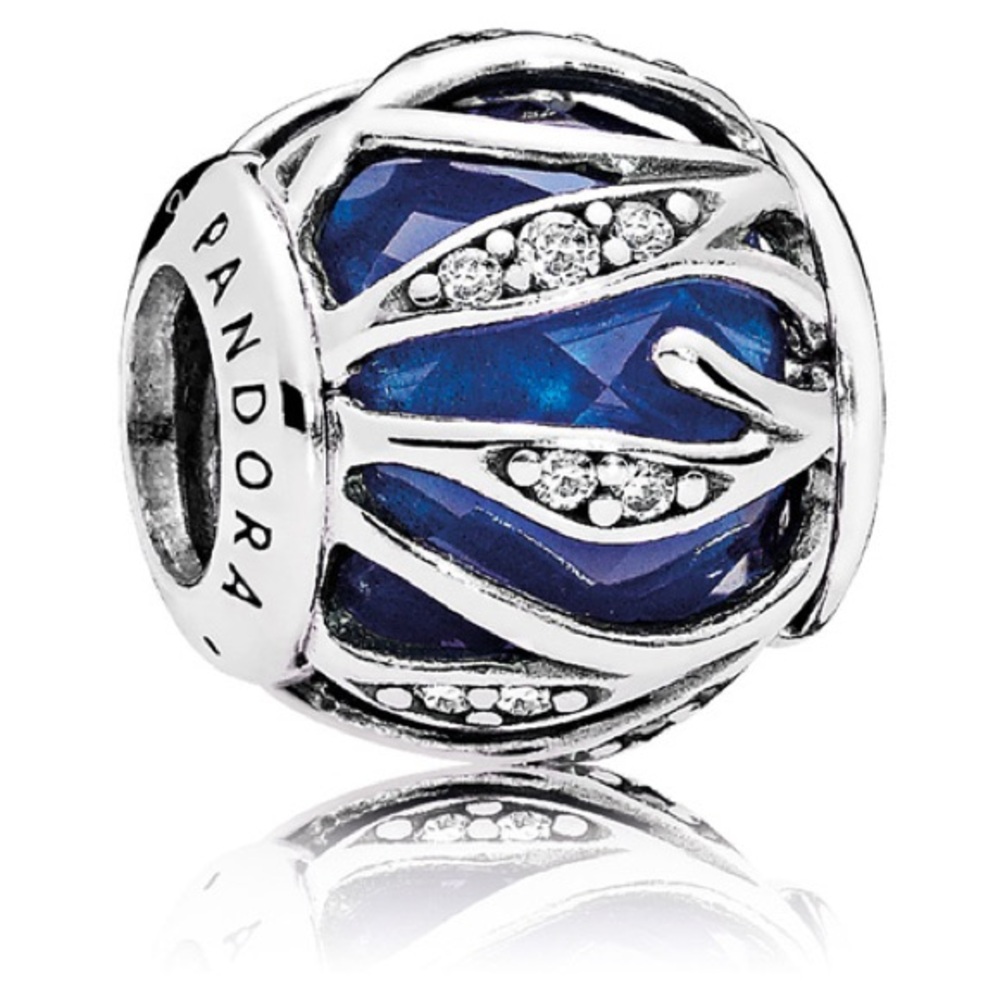 Pandora RETIRED Natures Radiance Charm With Royal Blue Crystal